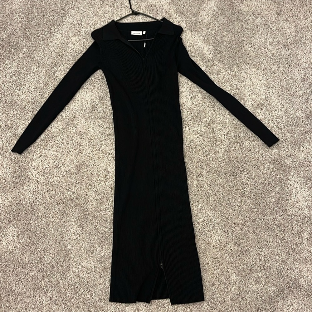 asos knit long sleeve maxi zipper dress